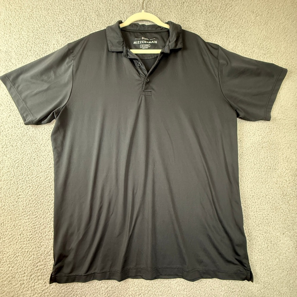Mizzen+Main Phil Mickleson Black Polo Short Sleeve XX-Large Performance‎ Golf